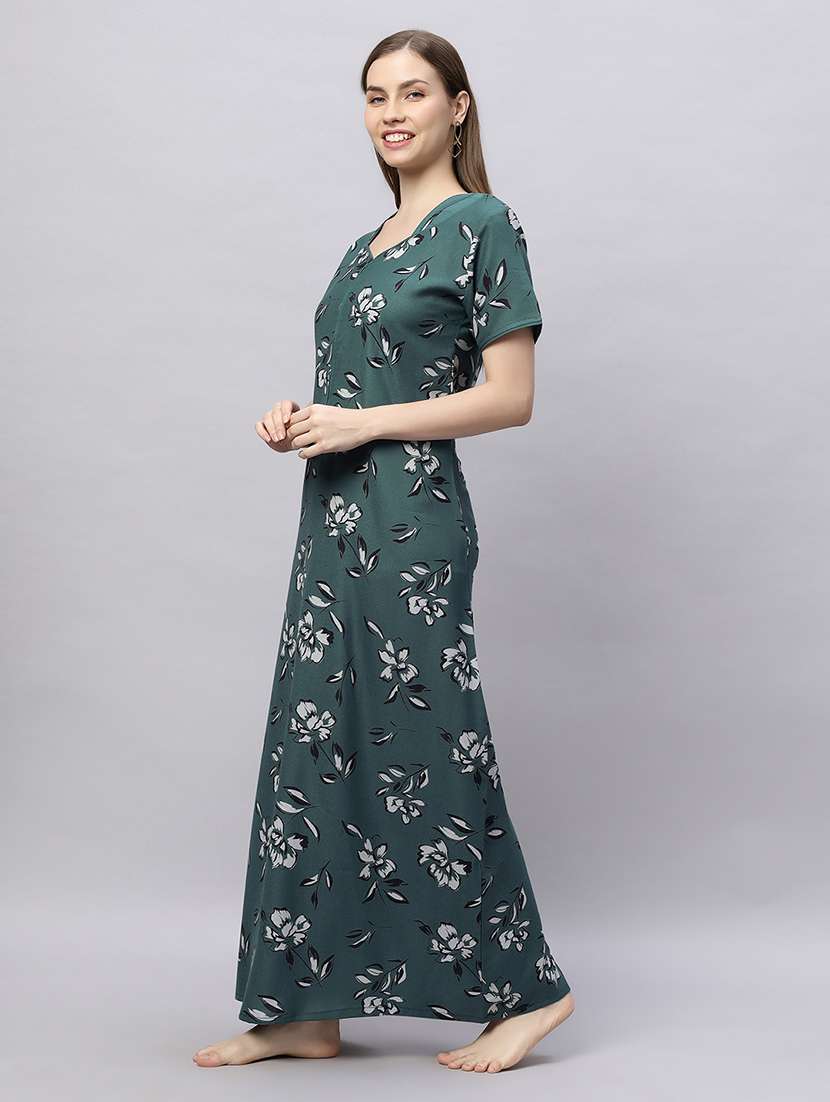 women printed short sleeves nighty - 21690763 -  Standard Image - 1
