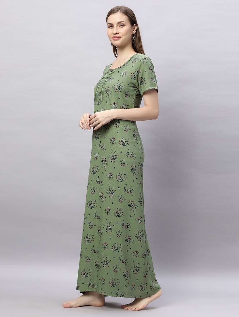 women printed short sleeves nighty - 21690780 -  Standard Image - 1