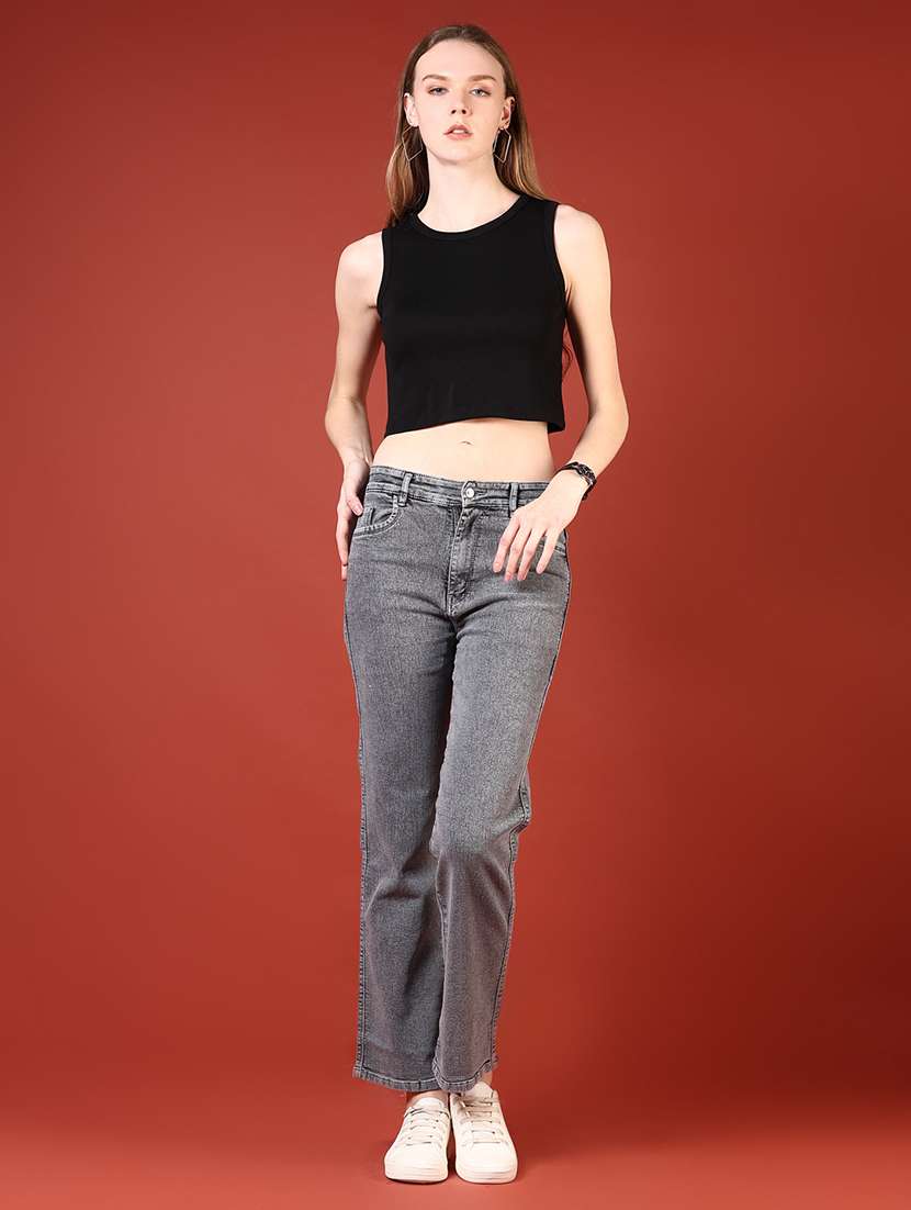 women solid sleeveless slim fit crop top - 21690795 -  Standard Image - 6