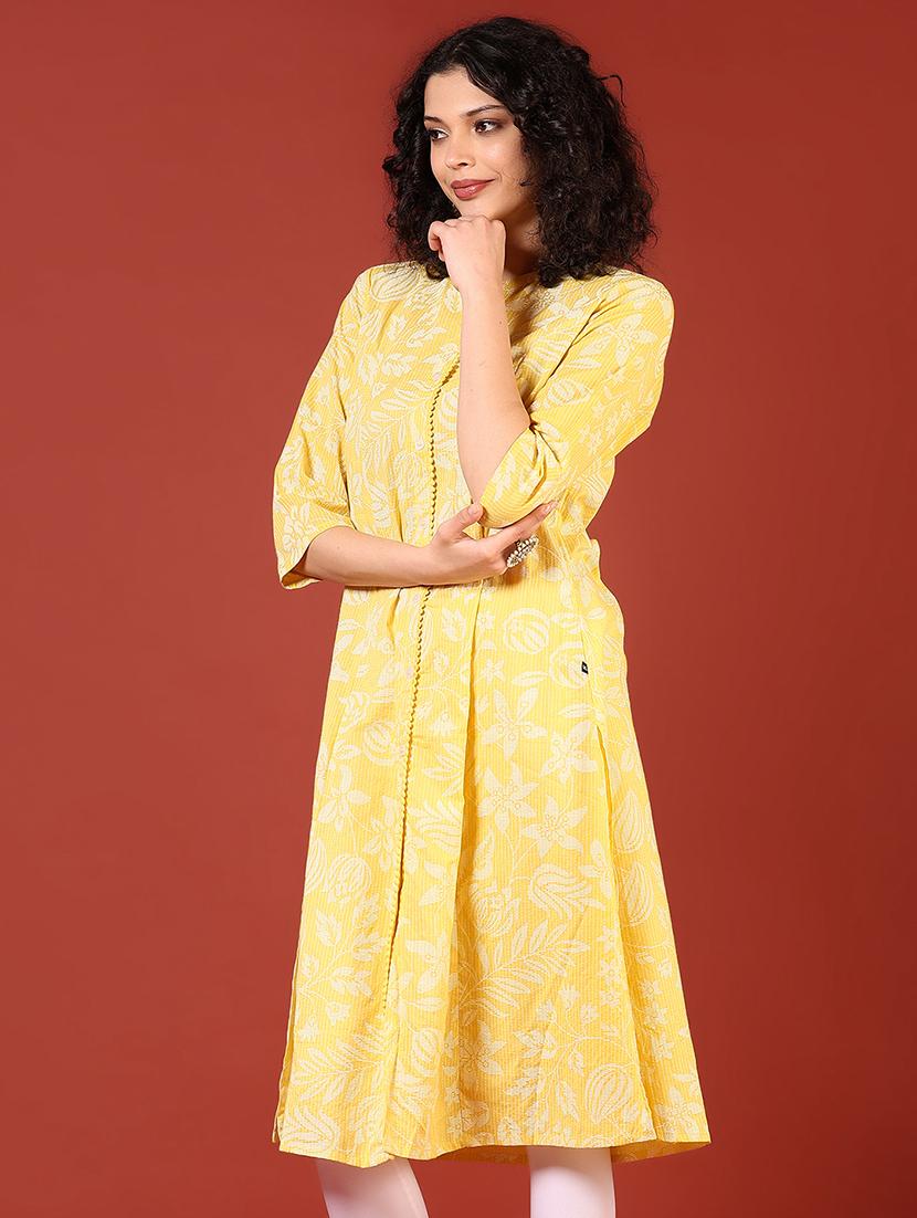 women printed mandarin neck kurta - 21690807 - Standard Image - 1
