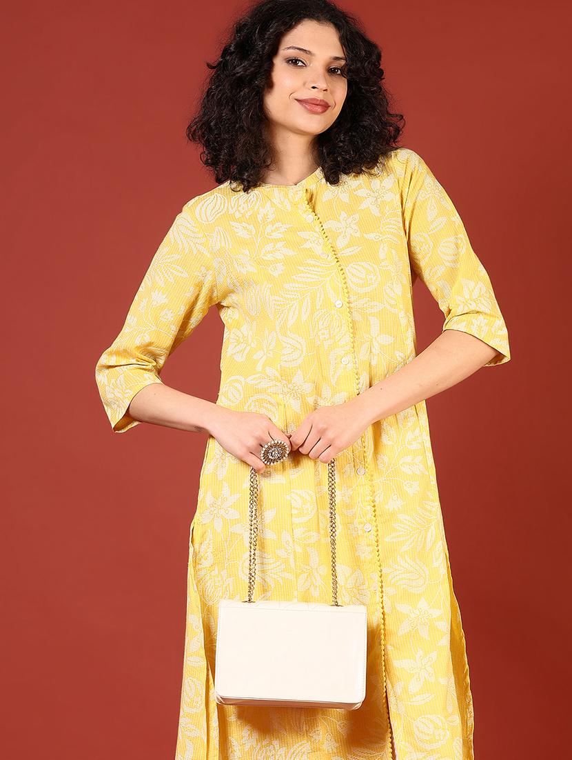 women printed mandarin neck kurta - 21690807 - Standard Image - 4