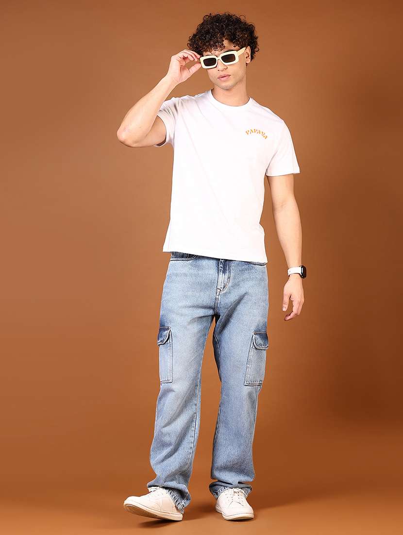 men front & back print round neck regular fit t-shirt - 21690814 -  Standard Image - 4