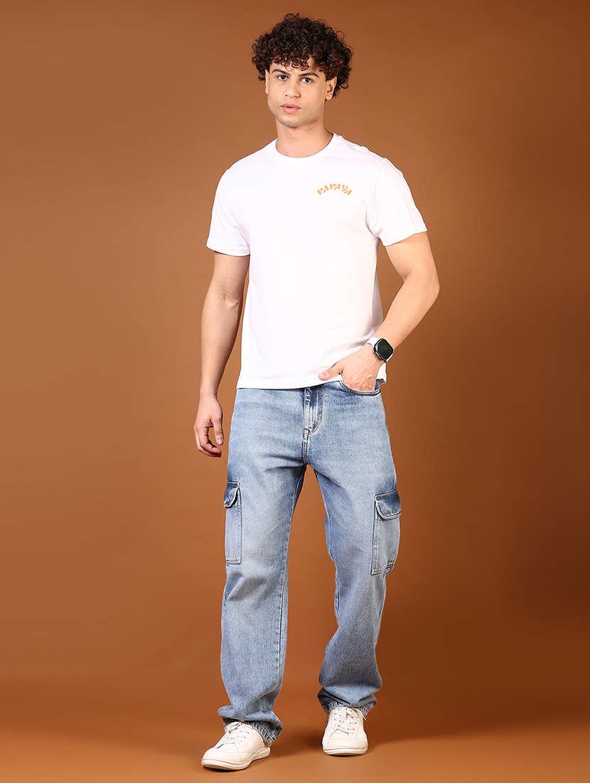 men front & back print round neck regular fit t-shirt - 21690814 -  Standard Image - 6