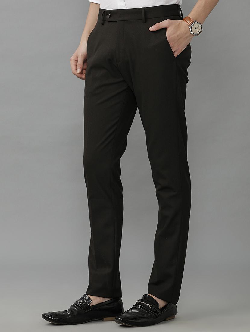men mid rise solid flat front casual trouser - 21690926 -  Standard Image - 1