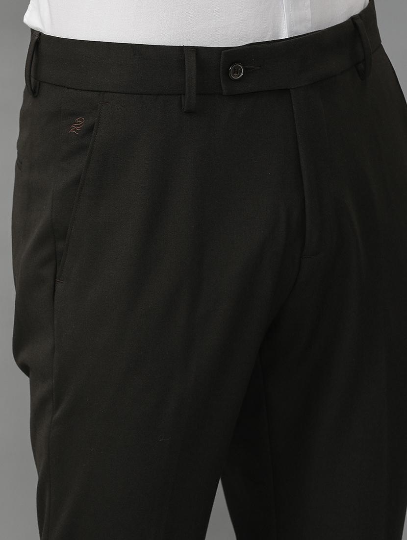 men mid rise solid flat front casual trouser - 21690926 - Standard Image - 4