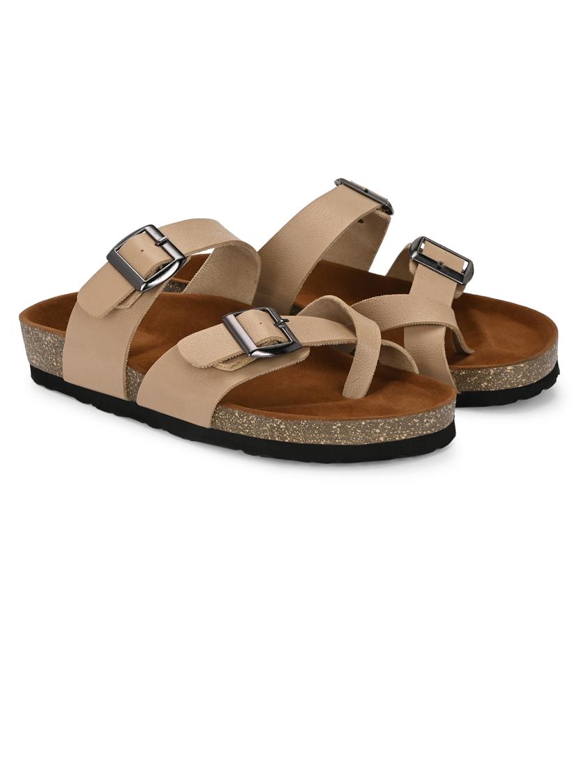 off white pu slip on sandals - 21690938 - Standard Image - 1