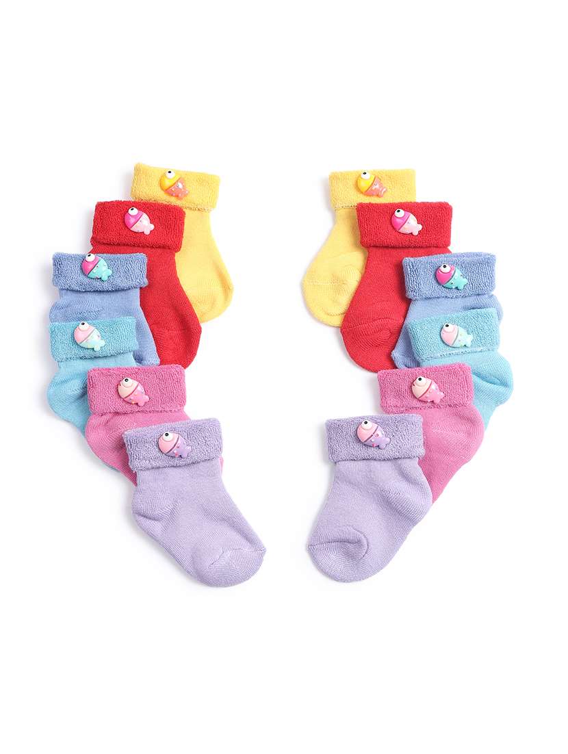 kids solid ankle length socks combo
