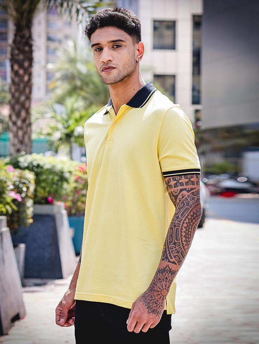 men short sleeves plain polo t-shirt - 21691014 - Standard Image - 1