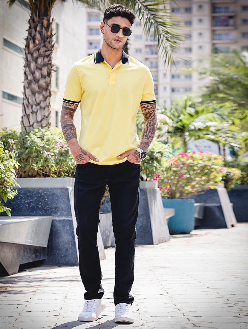 men short sleeves plain polo t-shirt - 21691014 - Standard Image - 4