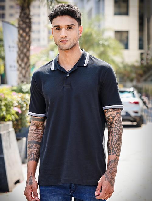 men short sleeves plain polo t-shirt - 21691015 - Standard Image - 0