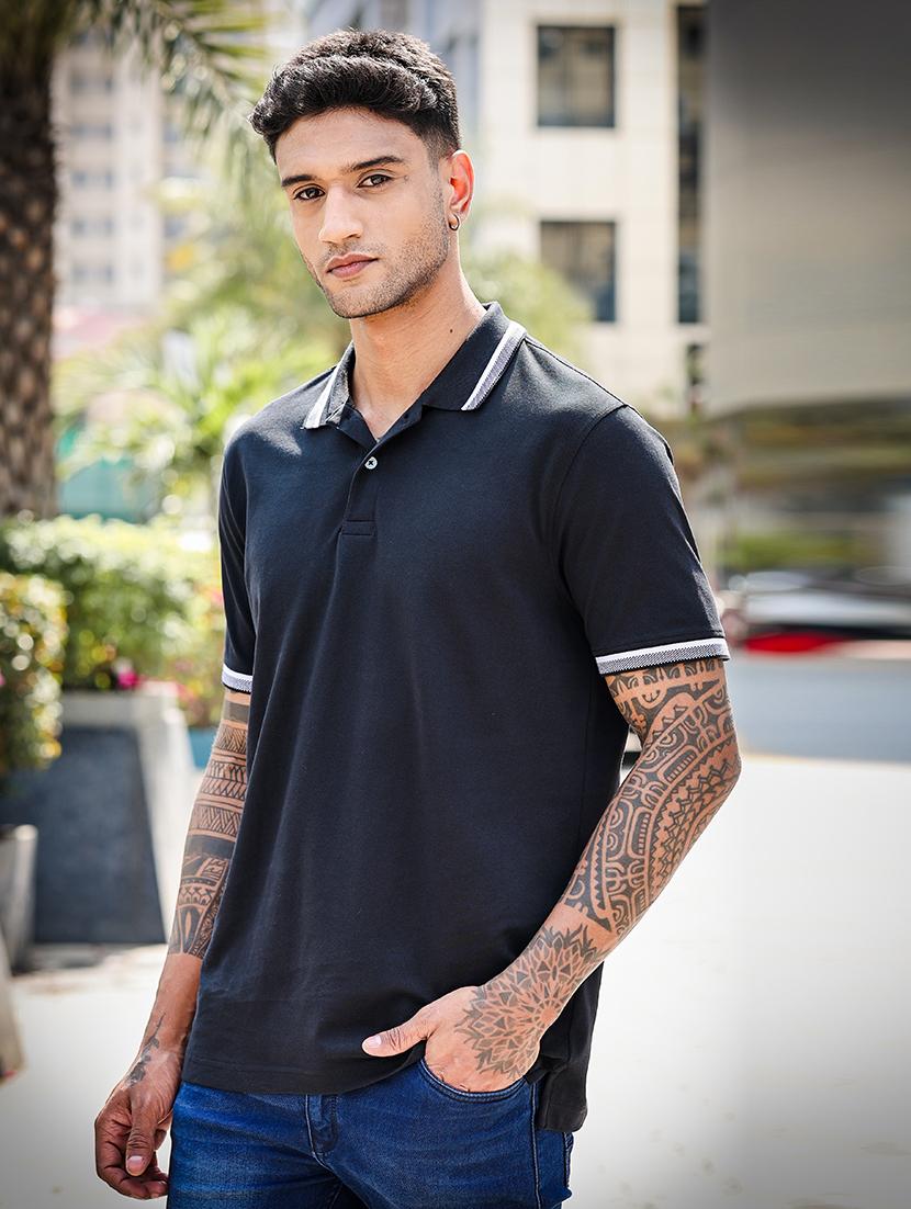 men short sleeves plain polo t-shirt  - 21691015 -  Standard Image - 1