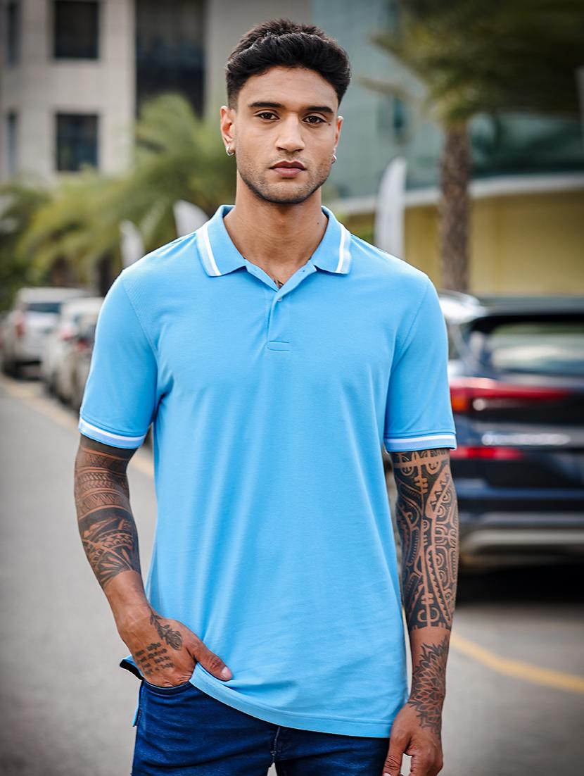 men short sleeves plain polo t-shirt  - 21691016 -  Zoom Image - 0