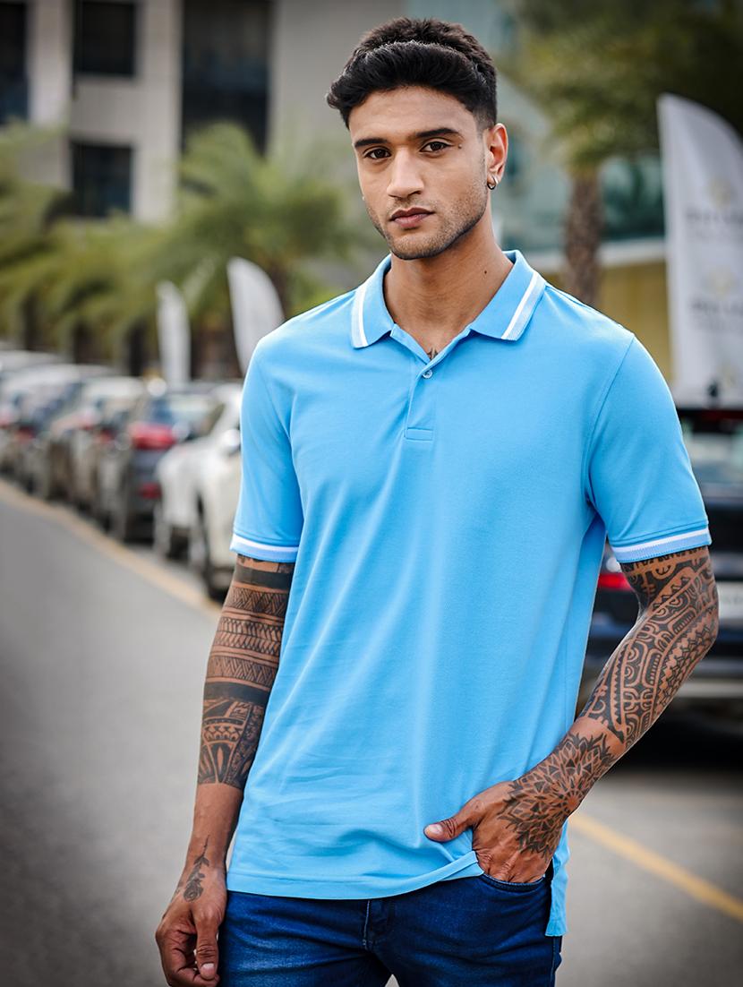 men short sleeves plain polo t-shirt  - 21691016 -  Standard Image - 1