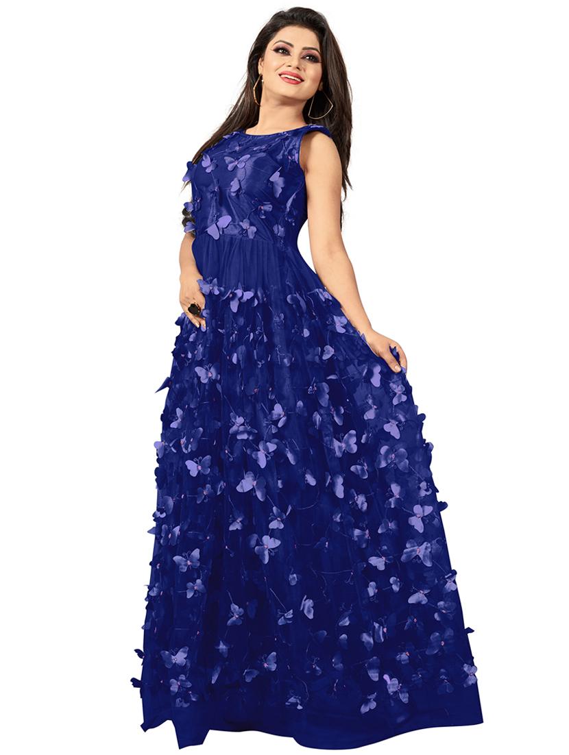 women embellished semi-stitched party wear gown - 21691029 - Standard Image - 1