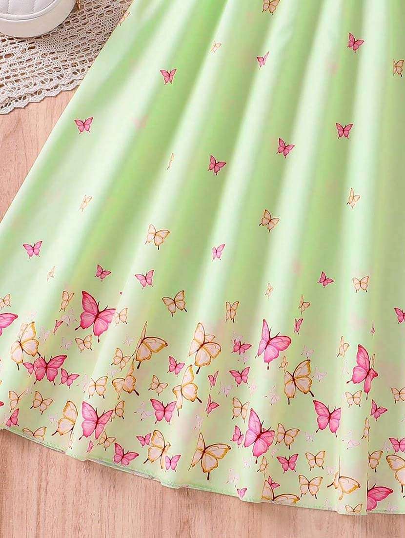 girls neon printed round neck fit & flare dress - 21691183 - Standard Image - 4