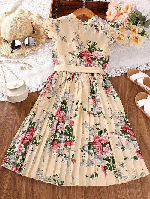 girls floral printed fit & flare dress - 21691193 - Standard Image - 0