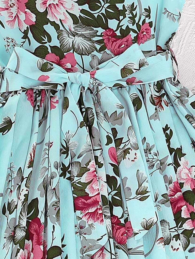 girls floral printed fit & flare dress - 21691196 - Standard Image - 4