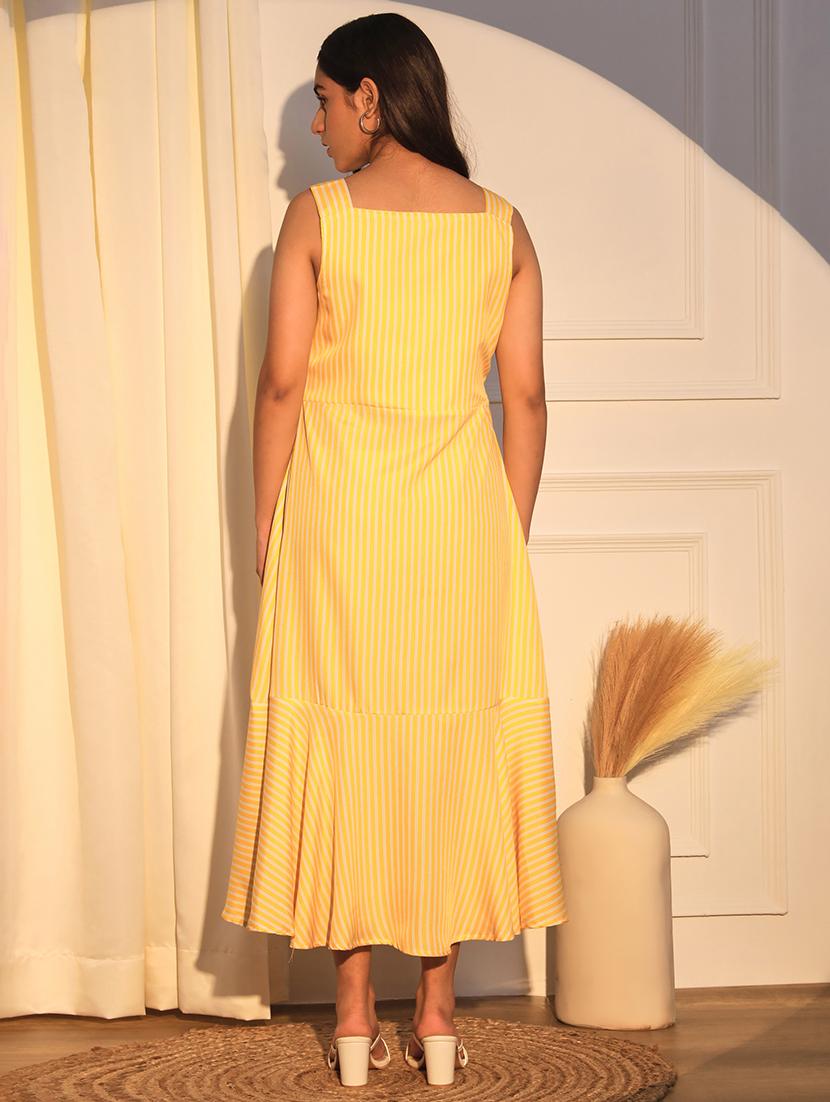 girls yellow striped sleeveless dress - 21691260 - Standard Image - 4