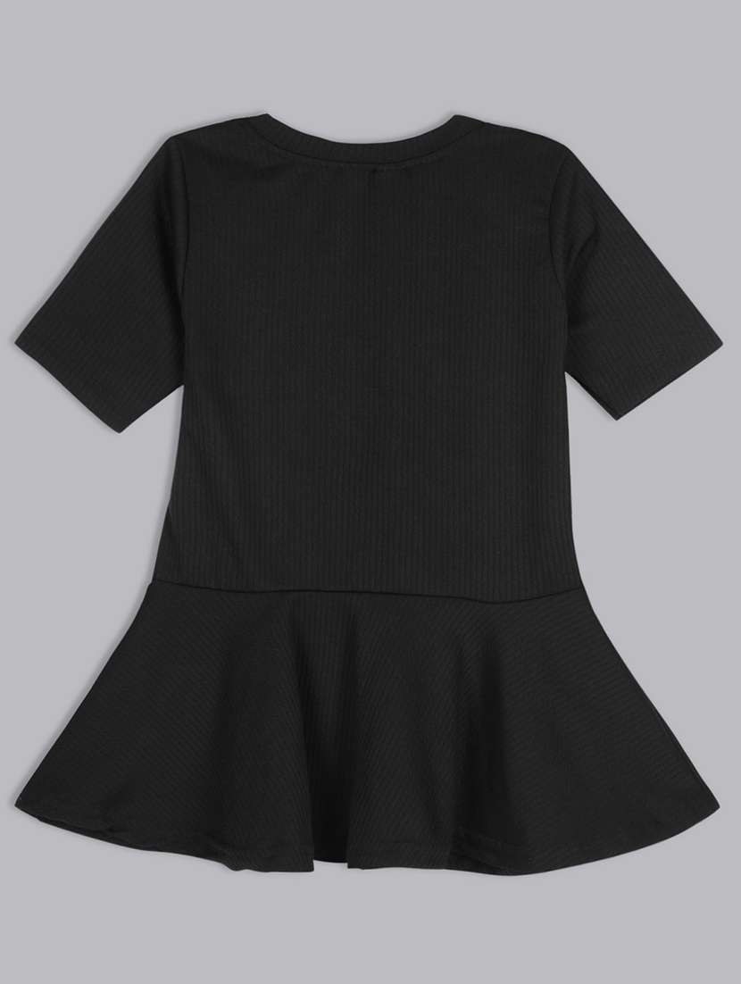 girls round neck solid top - 21691284 - Standard Image - 1