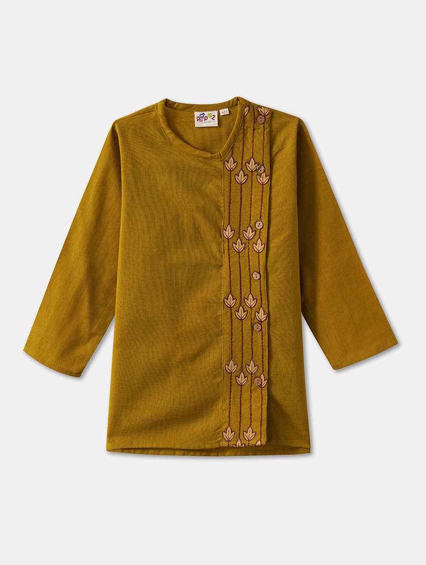 boys embroidered kurta bottom set - 21691364 - Standard Image - 1