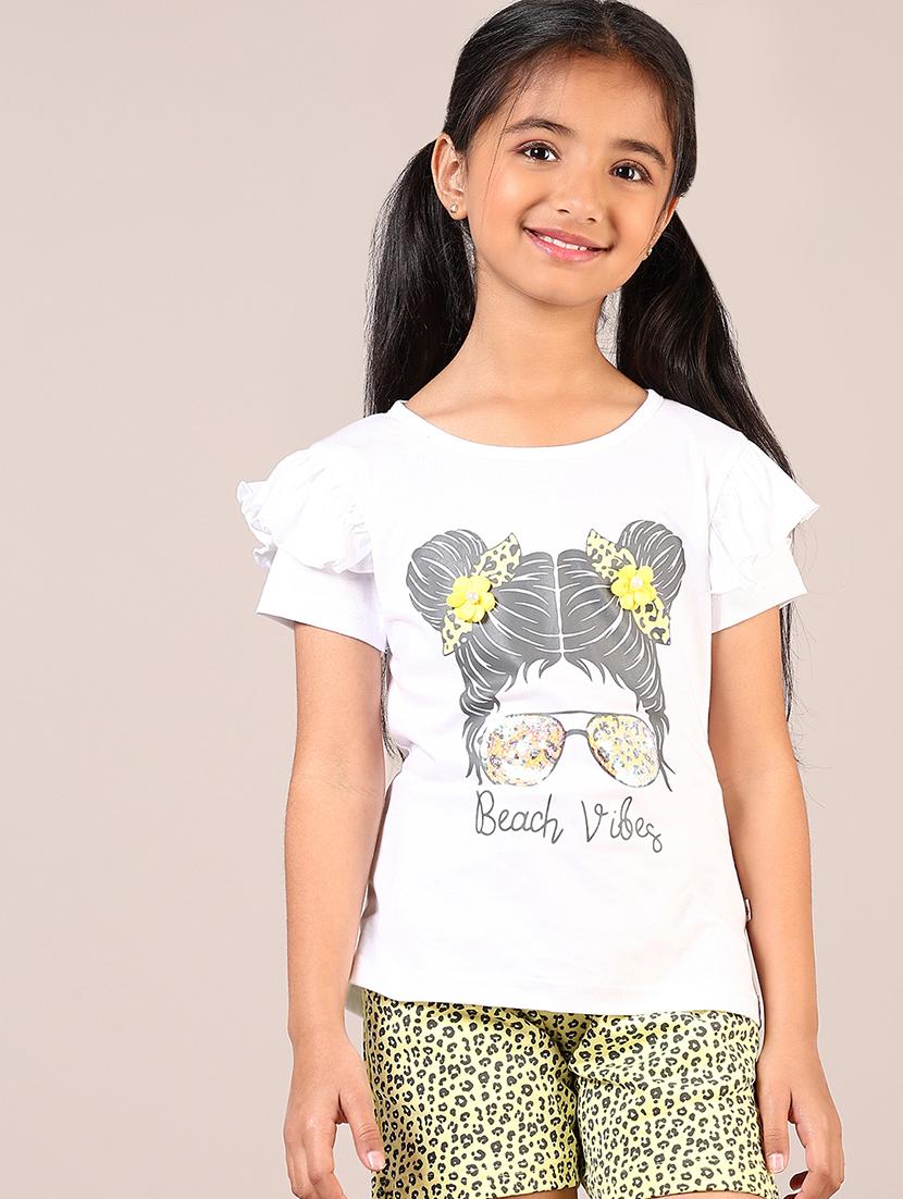 girls printed shorts twin sets - 21691373 -  Standard Image - 1