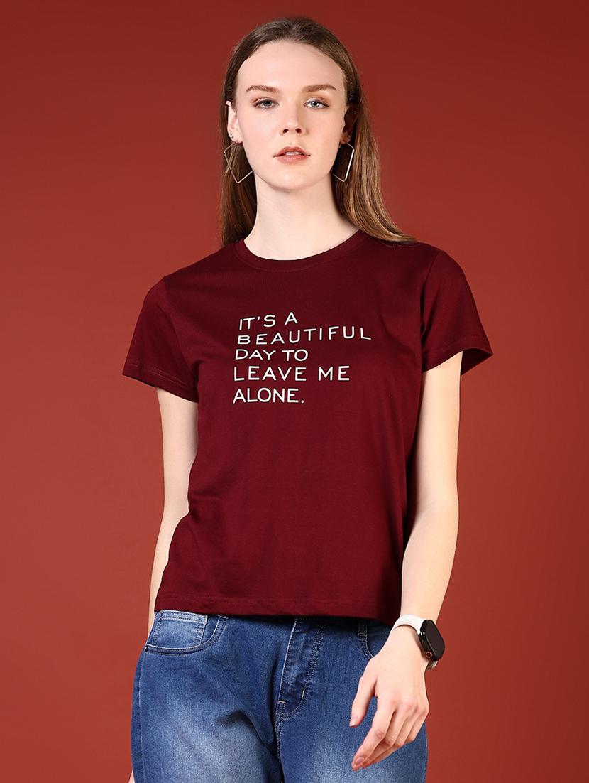 women typographic short sleeve regular fit t-shirt - 21691399 - Standard Image - 1