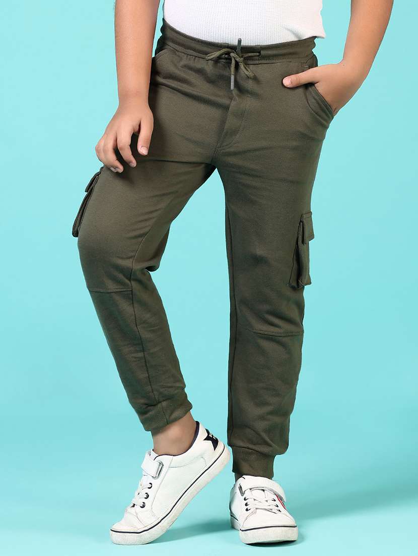 boys solid mid rise cargo - 21691422 -  Standard Image - 1