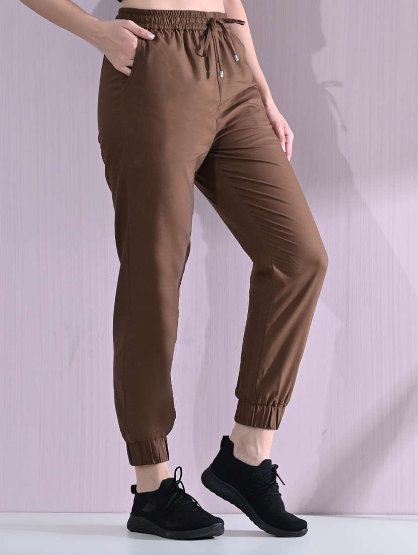 women high rise solid joggers  - 21691698 -  Standard Image - 1
