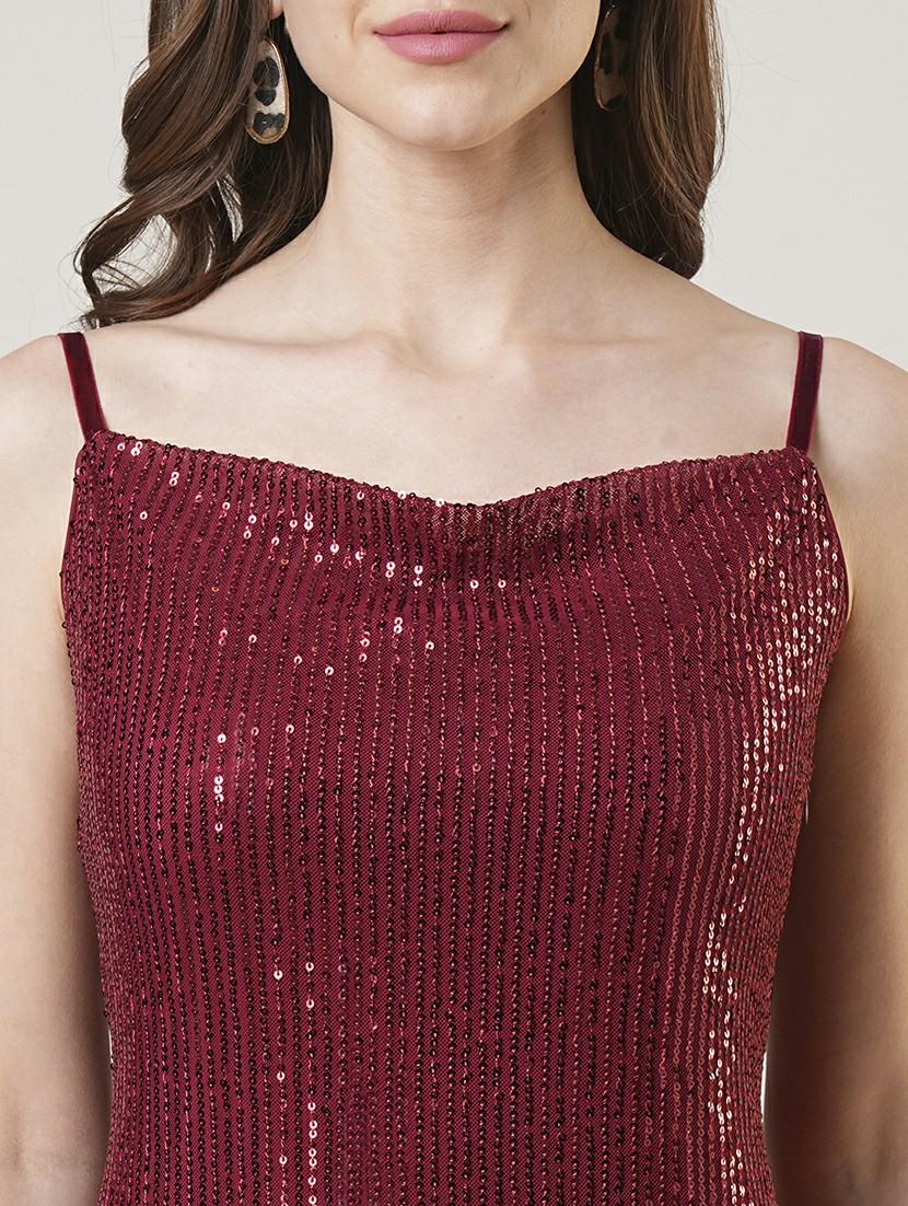 women cowl neck sequined bodycon dress - 21691712 - Standard Image - 4