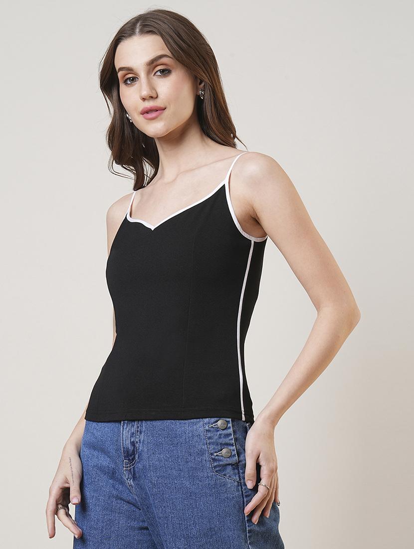 women sweetheart neck solid regular top - 21691716 -  Standard Image - 1