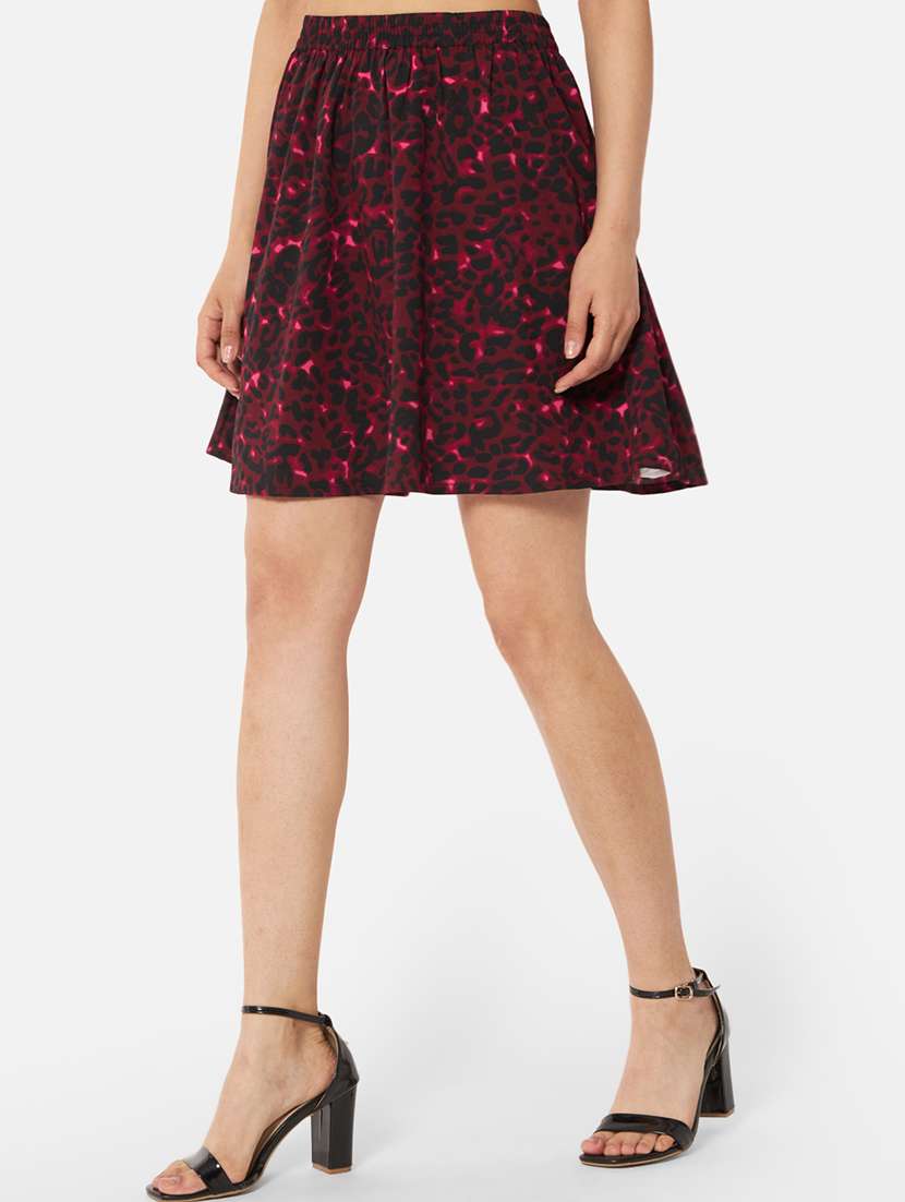 women printed high rise flared skirt - 21691801 -  Standard Image - 1