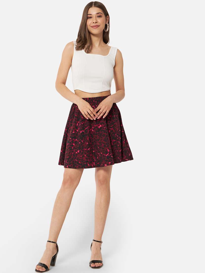 women printed high rise flared skirt - 21691801 - Standard Image - 4
