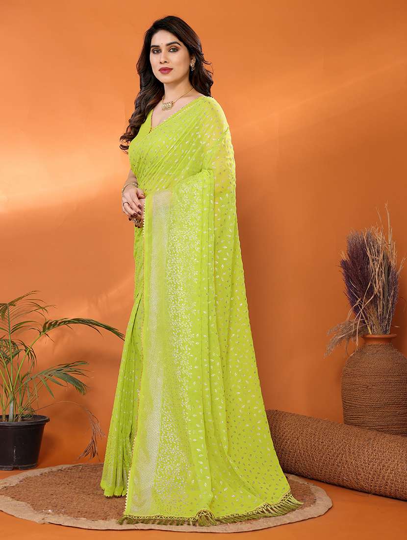 women foil printed saree with blouse - 21691817 -  Standard Image - 1