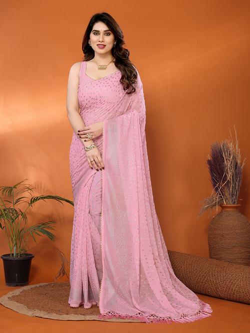 women foil printed saree with blouse - 21691818 -  Standard Image - 0