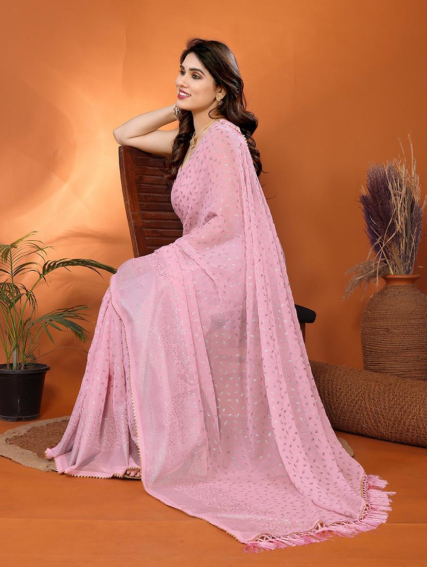 women foil printed saree with blouse - 21691818 -  Standard Image - 1