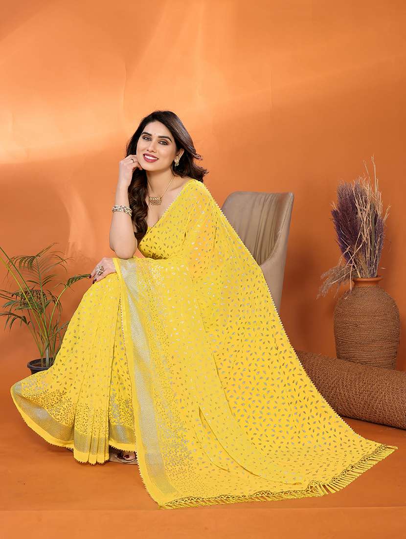 women foil printed saree with blouse - 21691819 -  Standard Image - 1