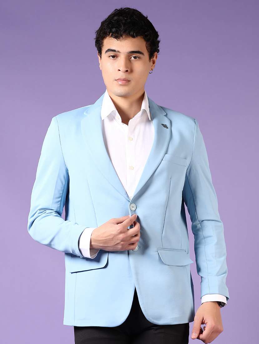 men solid single breasted casual blazer - 21691904 -  Standard Image - 1