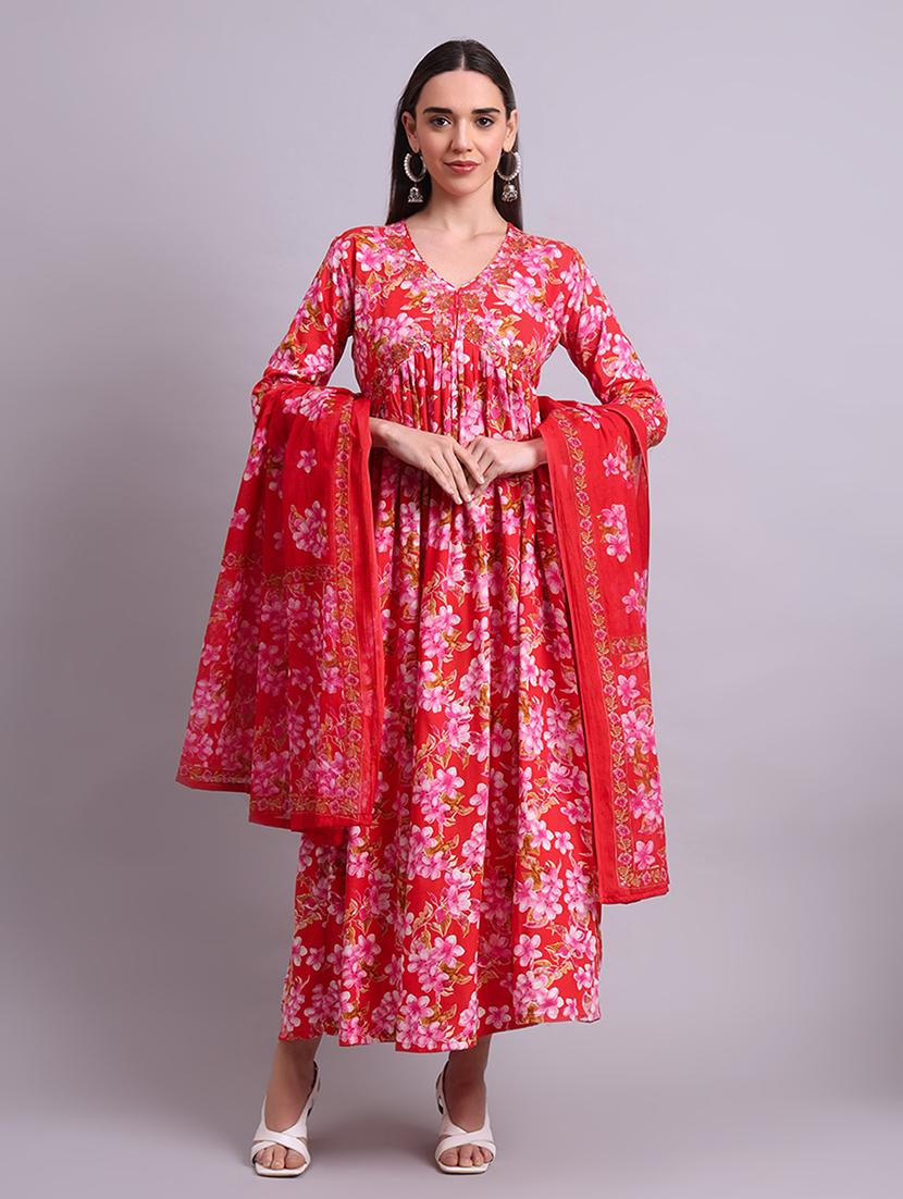 women floral printed kurta dupatta set - 21692052 -  Zoom Image - 0