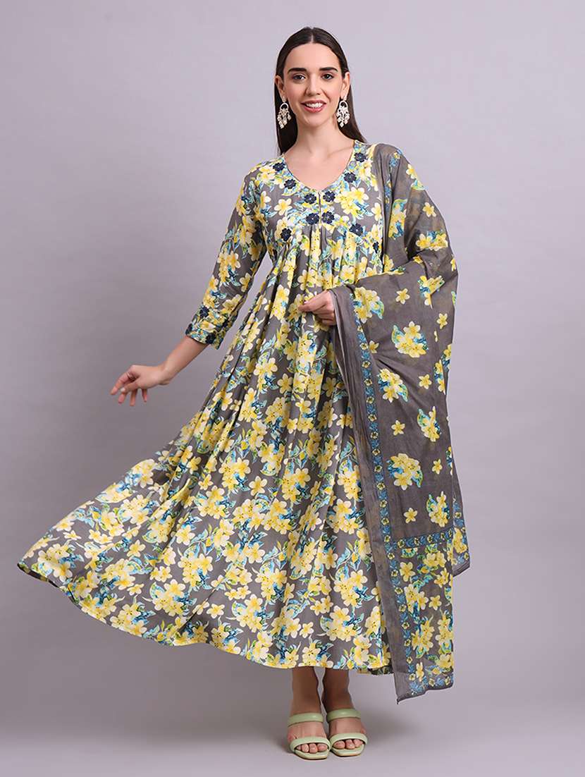 women floral printed kurta dupatta set