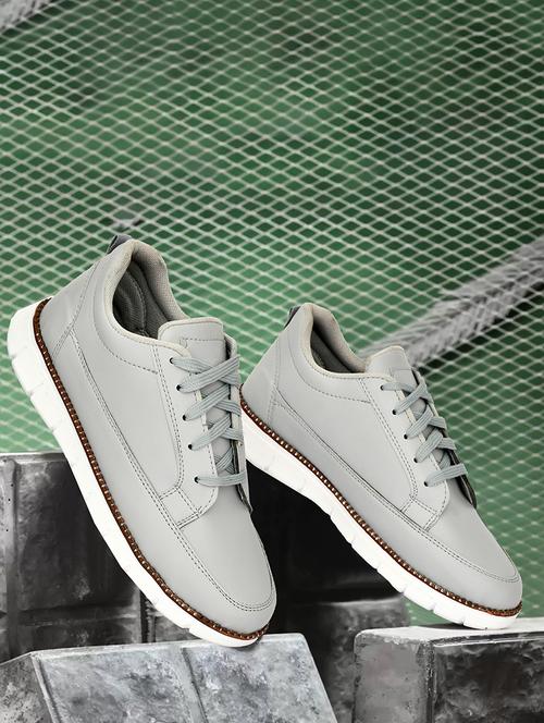 men grey lace up sneakers - 21692065 -  Standard Image - 0