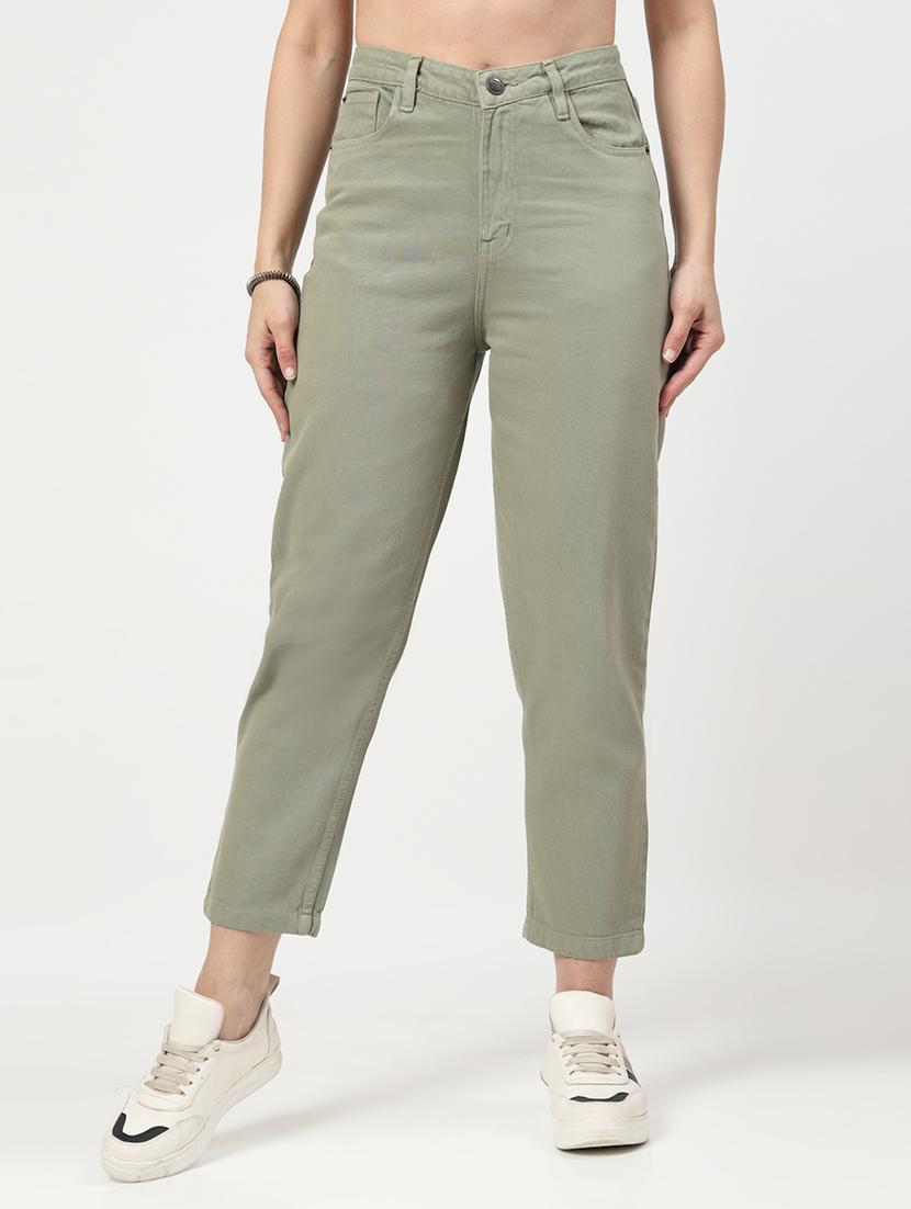 women mid rise straight fit plain jeans - 21692085 -  Zoom Image - 0