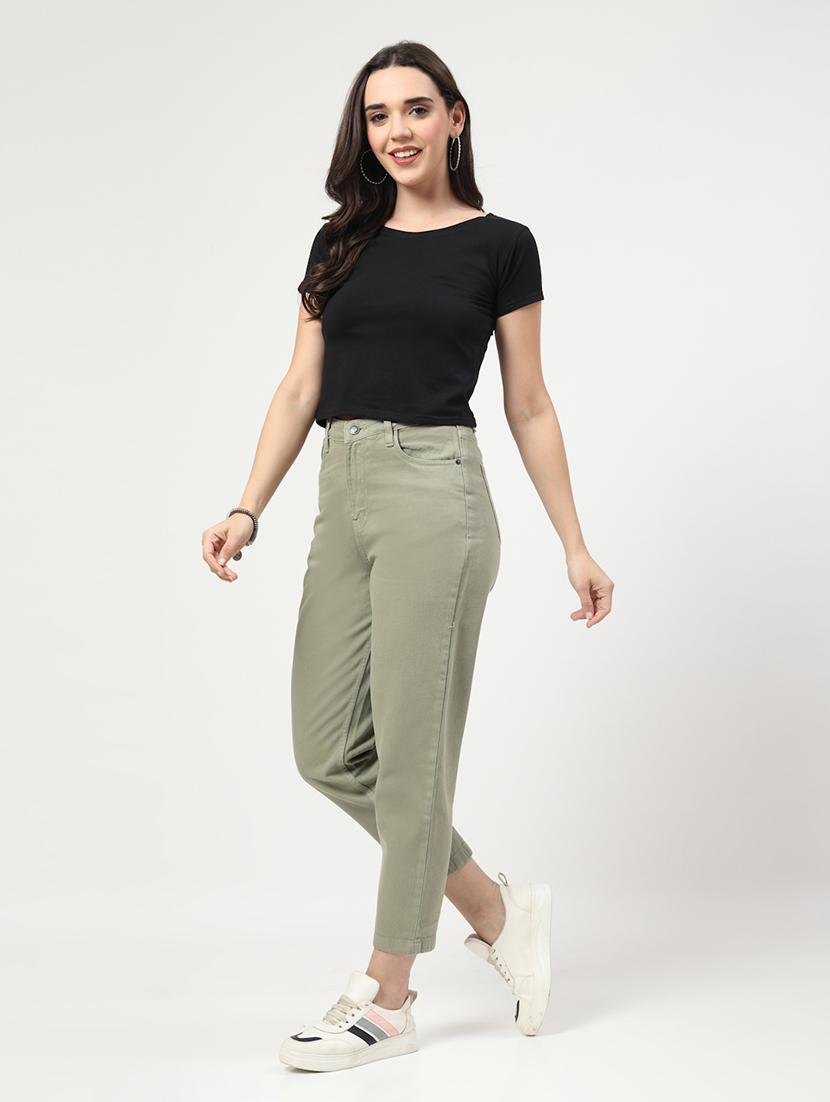 women mid rise straight fit plain jeans - 21692085 - Standard Image - 4