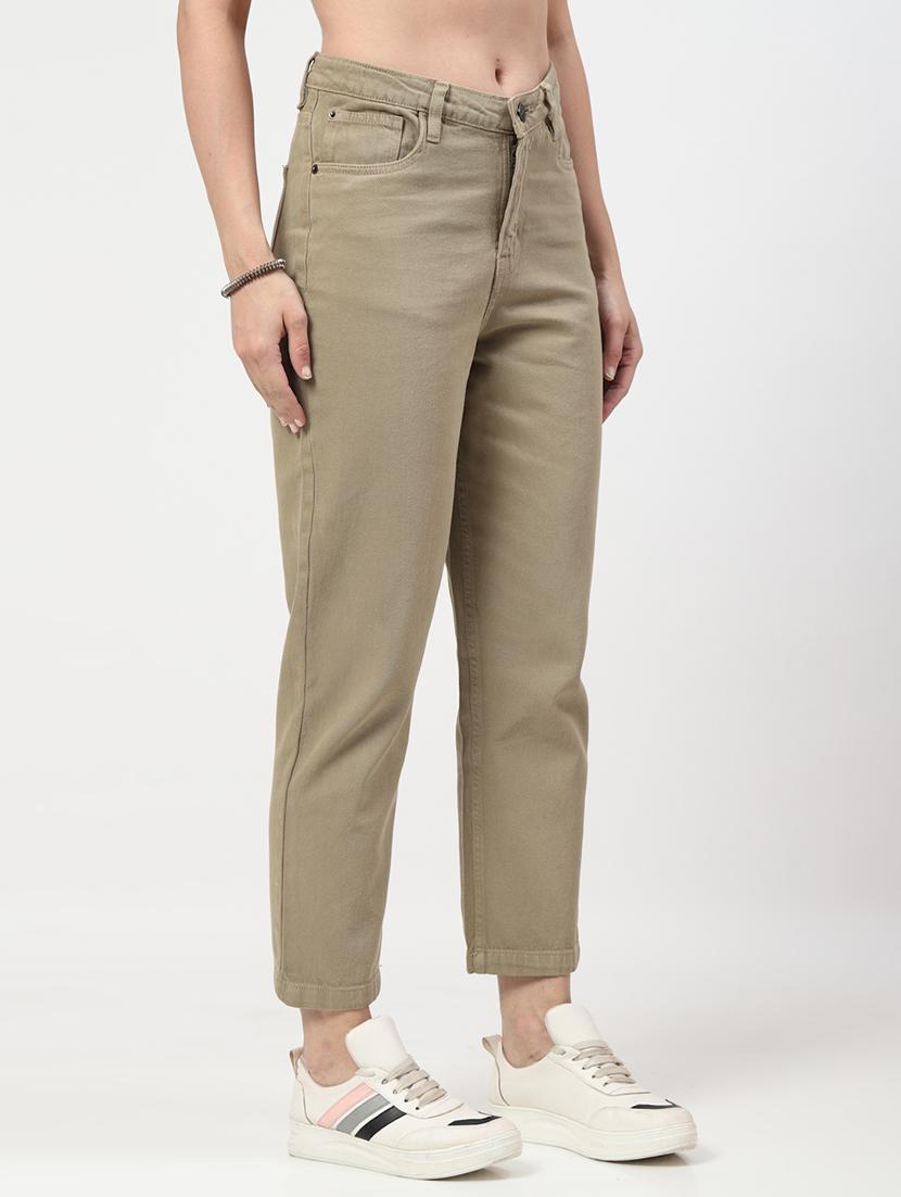 women mid rise straight fit plain jeans - 21692086 - Standard Image - 1