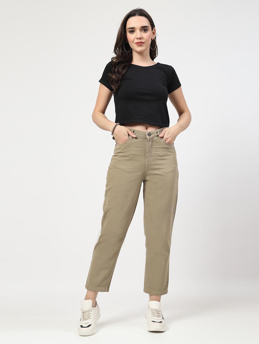 women mid rise straight fit plain jeans - 21692086 - Standard Image - 4