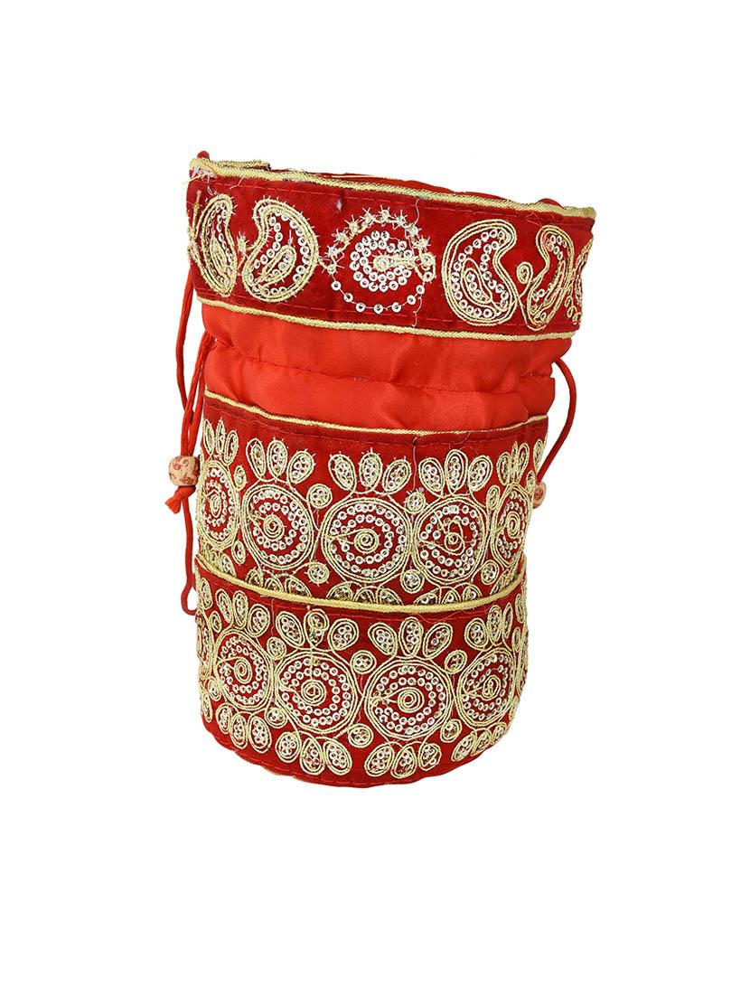 women red embroidered potli - 21692093 - Standard Image - 1