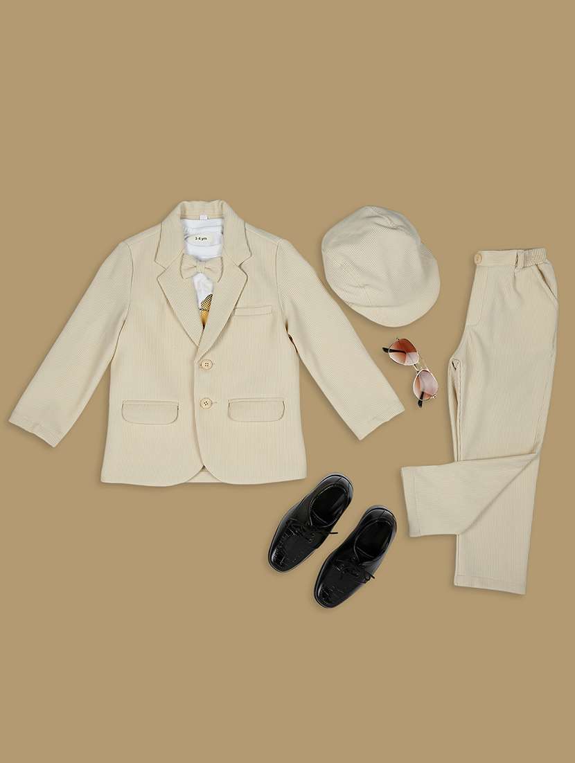 boys party wear 3 piece suit set with cap