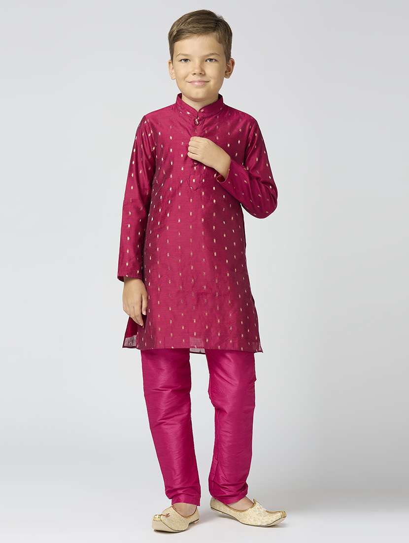 boys chanderi silk kurta pyjama set