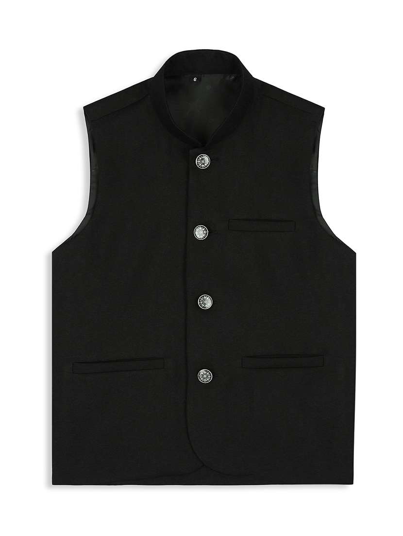 boys mandarin neck solid nehru jacket  - 21692253 -  Standard Image - 1