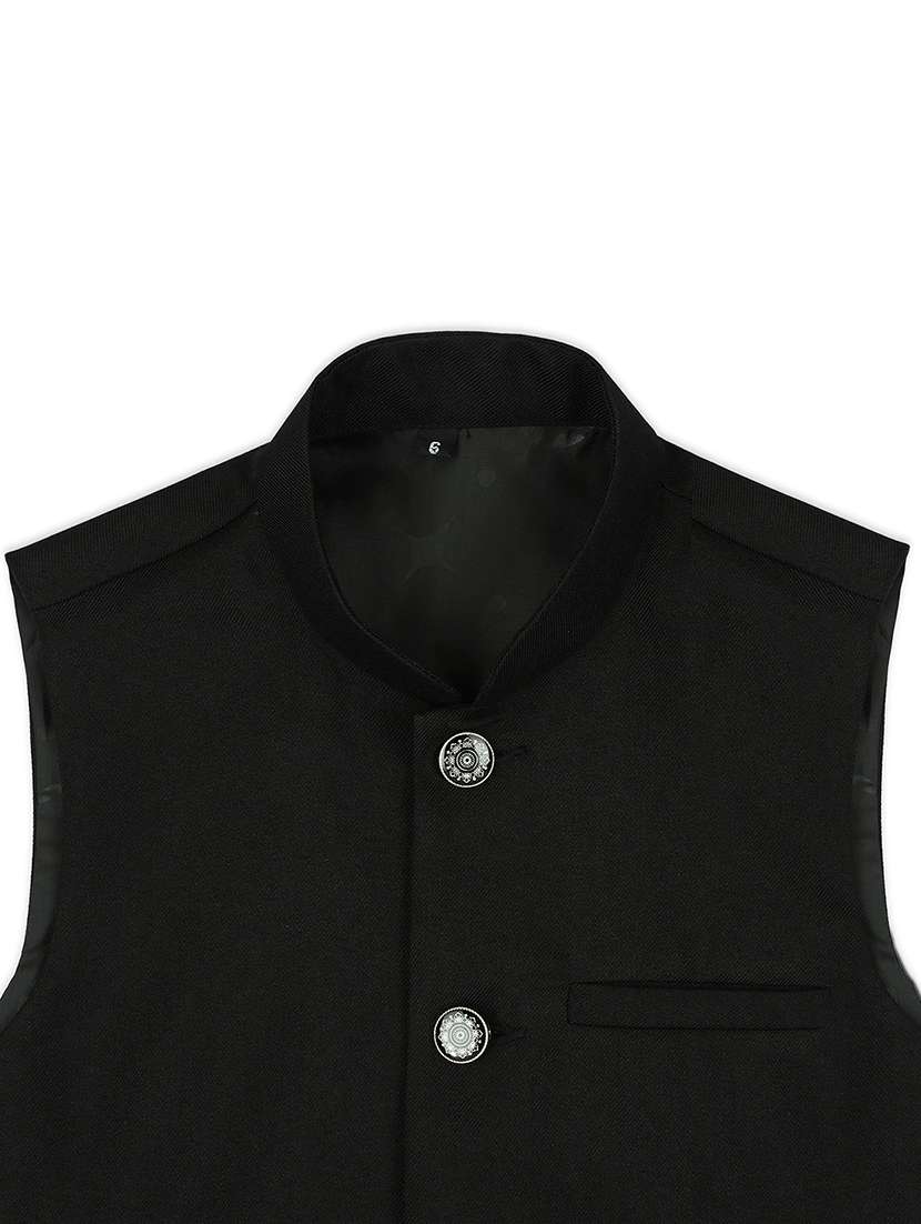 boys mandarin neck solid nehru jacket  - 21692253 -  Standard Image - 4