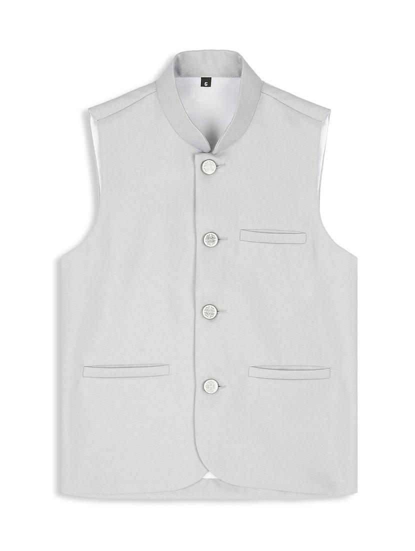 boys mandarin neck solid nehru jacket - 21692255 - Standard Image - 1